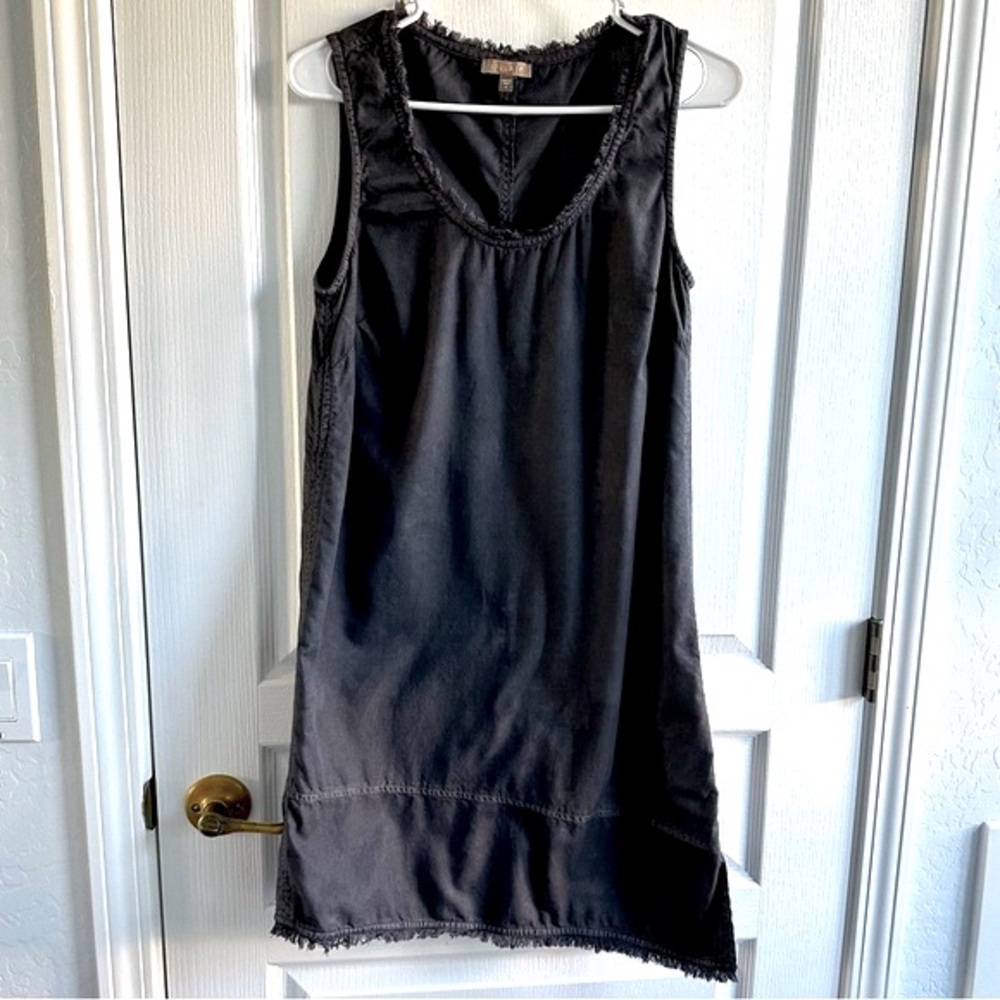 Lilla P Asymmetrical Distressed Gray Sleeveless Scoopneck Dress, Size S